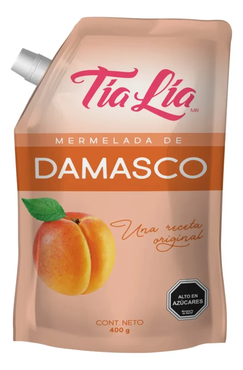 CAJA DE MERMELADA DOYPACK TIA LIA DAMASCO 400 GRS X 12 UN