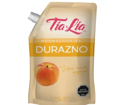 CAJA DE MERMELADA DOYPACK TIA LIA DURAZNO 400 GRS X 12 UN