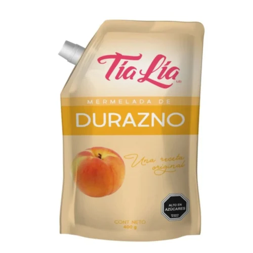 CAJA DE MERMELADA DOYPACK TIA LIA DURAZNO 400 GRS X 12 UN