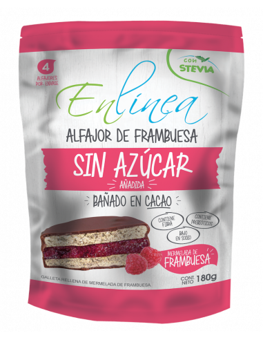 CAJA DE ALFAJOR FRAMBUESA ENLÍNEA 180 GRS X 15 UN