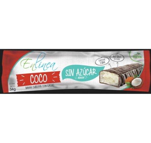 CAJA DE BARRA DE COCO CUBIERTA CON CACAO ENLÍNEA 170 GRS X 15 UN