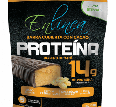 CAJA DE BARRA DE PROTEINA MANI ENLÍNEA 250 GRS X 15 UN