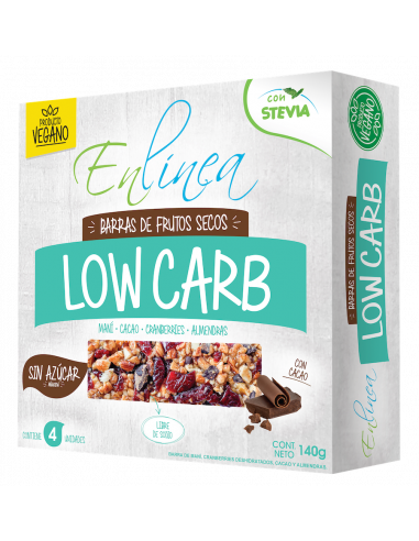 CAJA DE BAR LOWCARB CACAO ENLÍNEA 140 GRS X 15 UN