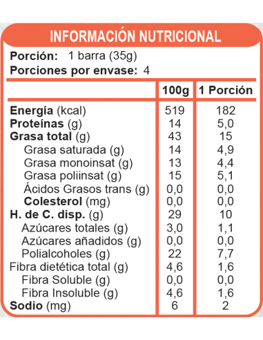 barra-low-carb-coco (3) CAJA DE BAR LOWCARB COCO ENLÍNEA 140 GRS X 15 UN