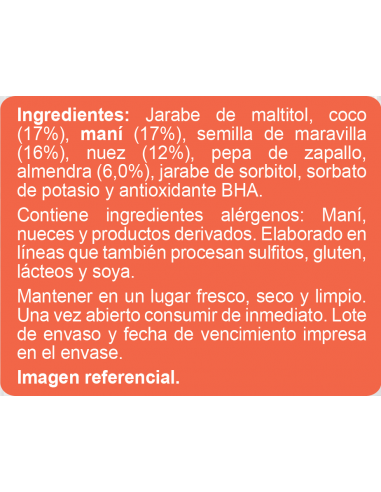 barra-low-carb-coco (4) CAJA DE BAR LOWCARB COCO ENLÍNEA 140 GRS X 15 UN