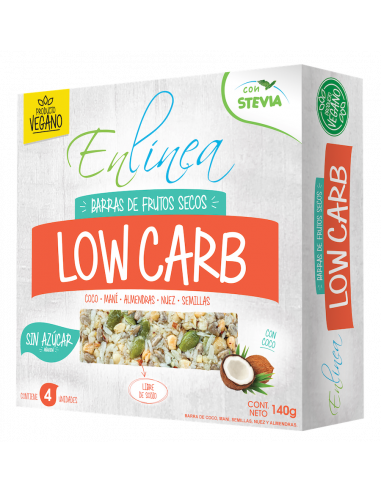 barra-low-carb-coco CAJA DE BAR LOWCARB COCO ENLÍNEA 140 GRS X 15 UN