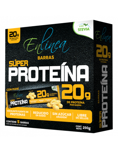 CAJA DE BARRA SUPER PROTEINA SABOR MANI ENLÍNEA 200 GRS X 15 UN