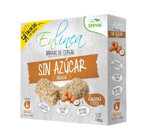 CAJA DE BARRRA DE CEREAL ALMENDRA COCO ENLÍNEA 120 GRS X 15 UN