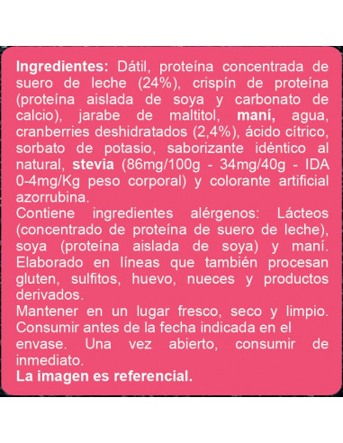 Barras de proteína cranberries sin azúcar En Línea 200g