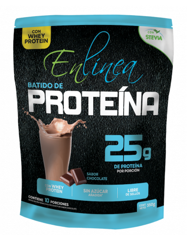 CAJA DE BATIDO PROTEINA CHOCOLATE ENLÍNEA 350 GRS X 14 UN