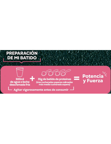 CAJA DE BATIDO PROTEINA FRUTILLA ENLÍNEA 350 GRS X 14 UN