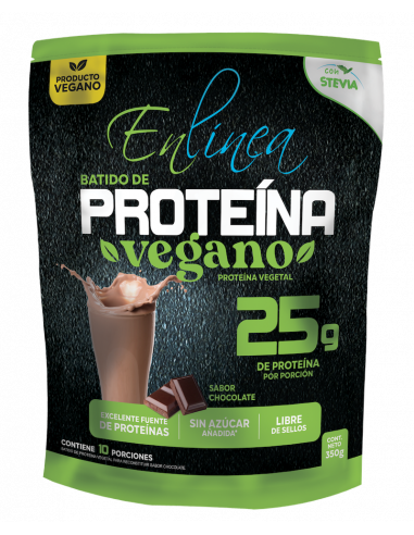 CAJA DE BATIDO PROTEINA VEGANA ENLÍNEA 350 GRS X 14 UN