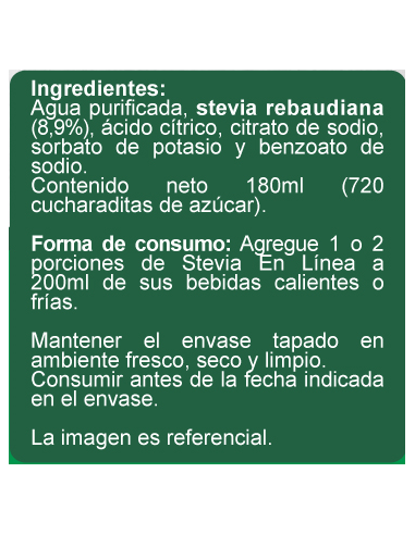 CAJA DE ENDULZANTE EN LÍNEA 100% STEVIA 180 GRS X 40 UN