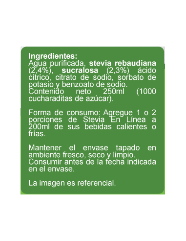 CAJA DE ENDULZANTE EN LÍNEA STEVIA SUCRALOSA 250 GRS X 30 UN