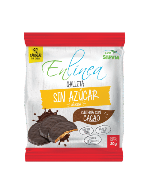 CAJA DE GALLETA INDIVIDUAL MONEDA CUBIERTA CACAO ENLÍNEA 30 GRS X 30 UN