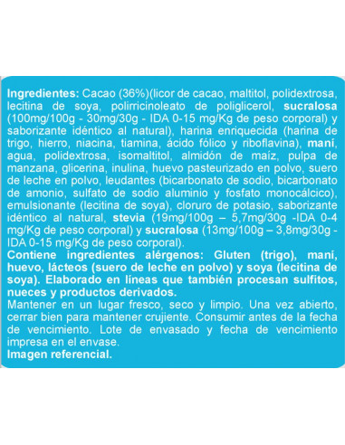 CAJA DE GALLETA INDIVIDUAL ANILLO CUBIERTA CACAO ENLÍNEA 30 GRS X 30 UN