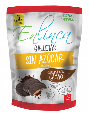 CAJA DE GALLETA MONEDA CUBIERTA CACAO ENLÍNEA 100 GRS X 15 UN