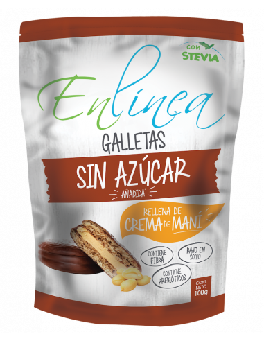 CAJA DE GALLETA RELLENA MANÍ ENLÍNEA 100 GRS X 15 UN