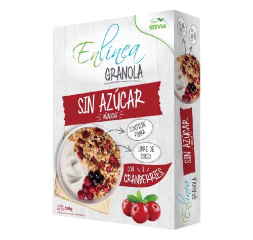 CAJA DE GRANOLA EN LÍNEA CON CRANBERRIES 320 GRS X 10 UN