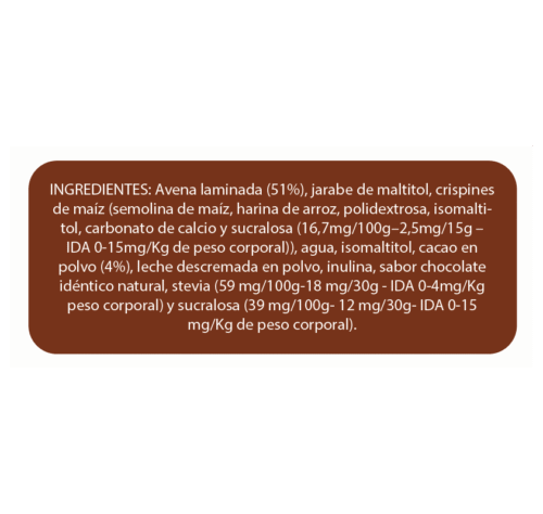 CAJA DE GRANOLA EN LÍNEA CON CACAO 320 GRS X 10 UN