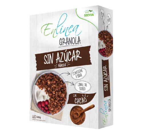 CAJA DE GRANOLA EN LÍNEA CON CACAO 320 GRS X 10 UN