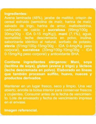 CAJA DE GRANOLA EN LÍNEA MANÍ 320 GRS X 10 UN