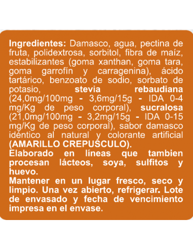 CAJA DE MERMELADA DAMASCO ENLINEA DOYPACK 350 GRS X 12 UN