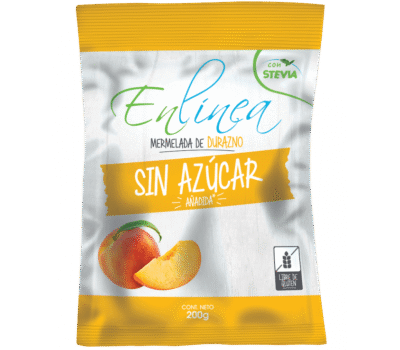 CAJA DE MERMELADA DURAZNO ENLINEA SACHET 0% AZÚCAR 200 GRS X 24 UN