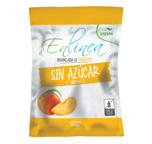 CAJA DE MERMELADA DURAZNO ENLINEA SACHET 0% AZÚCAR 200 GRS X 24 UN