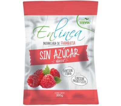 CAJA DE MERMELADA FRAMBUESA ENLINEA SACHET 0% AZÚCAR 200 GRS X 24 UN