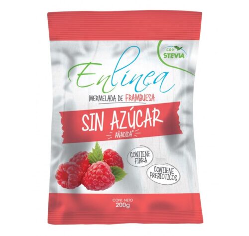 CAJA DE MERMELADA FRAMBUESA ENLINEA SACHET 0% AZÚCAR 200 GRS X 24 UN