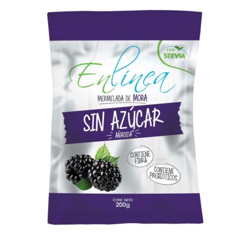 CAJA DE MERMELADA MORA ENLINEA SACHET 0% AZÚCAR 200 GRS X 24 UN