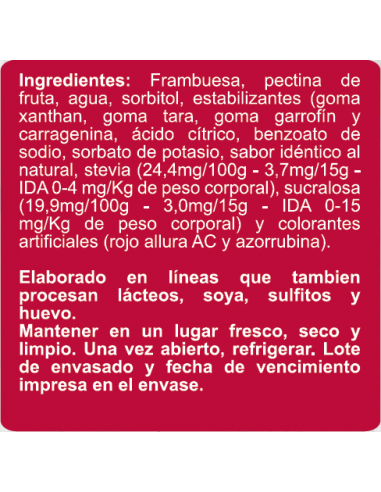 CAJA DE MERMELADA FRAMBUESA ENLINEA DOYPACK 350 GRS X 12 UN
