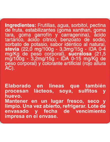 CAJA DE MERMEALDA FRUTILLA ENLINEA SACHET 0% AZÚCAR 200 GRS X 24 UN