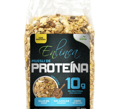 CAJA DE MUESLI PROTEINA CACAO EN LÍNEA 600 GRS X 10 UN