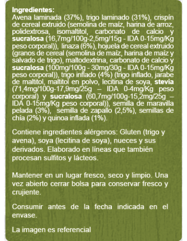 CAJA DE MUESLI MULTI SEMILLA EN LÍNEA 700 GRS X 10 UN